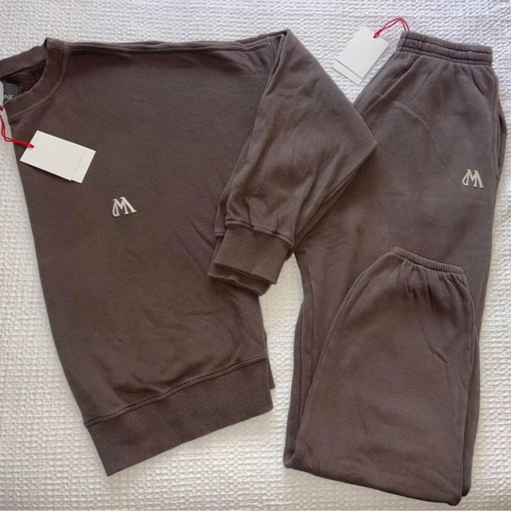 100% cotton tracksuit - TAUPE Crewneck